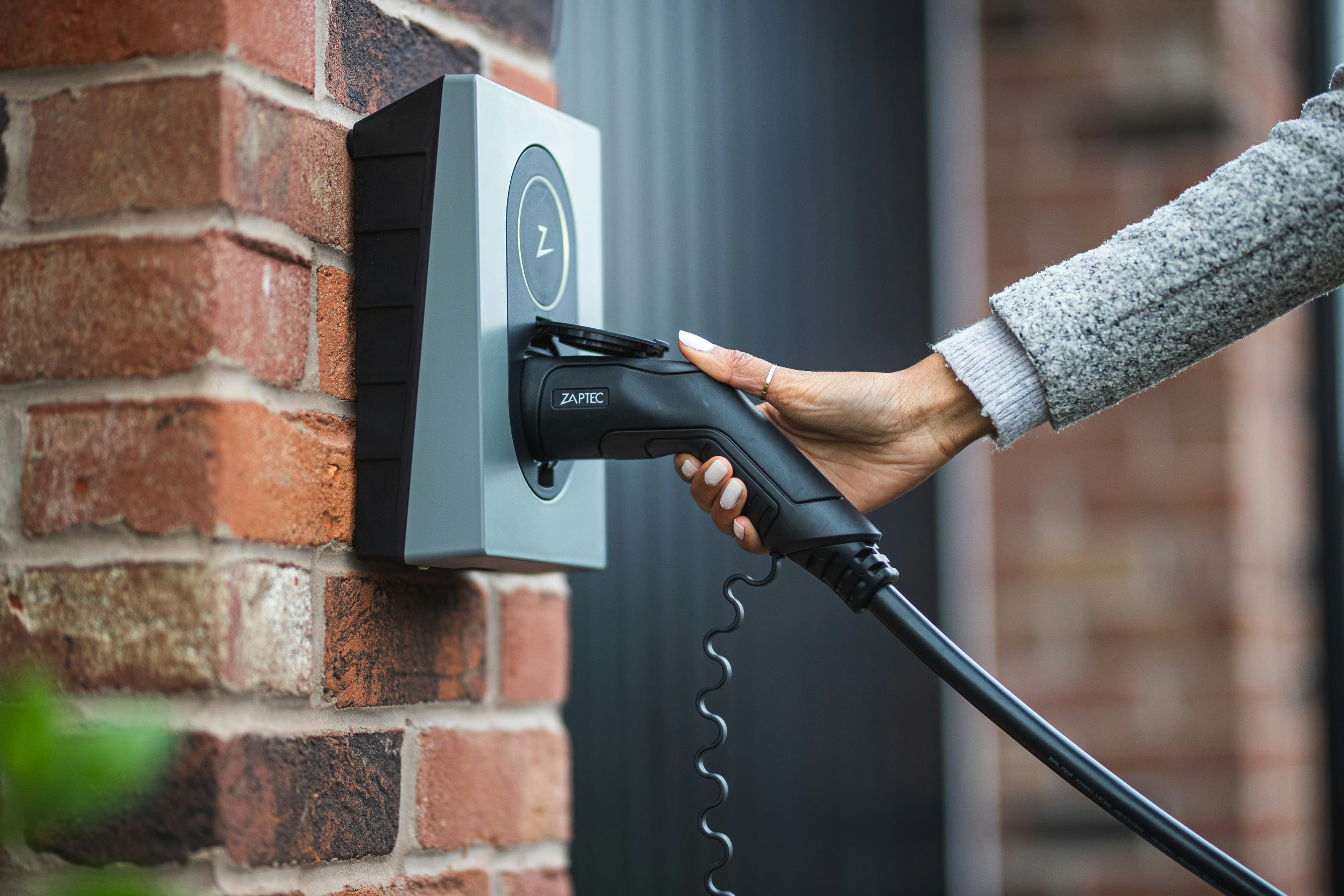 EV charger in use
