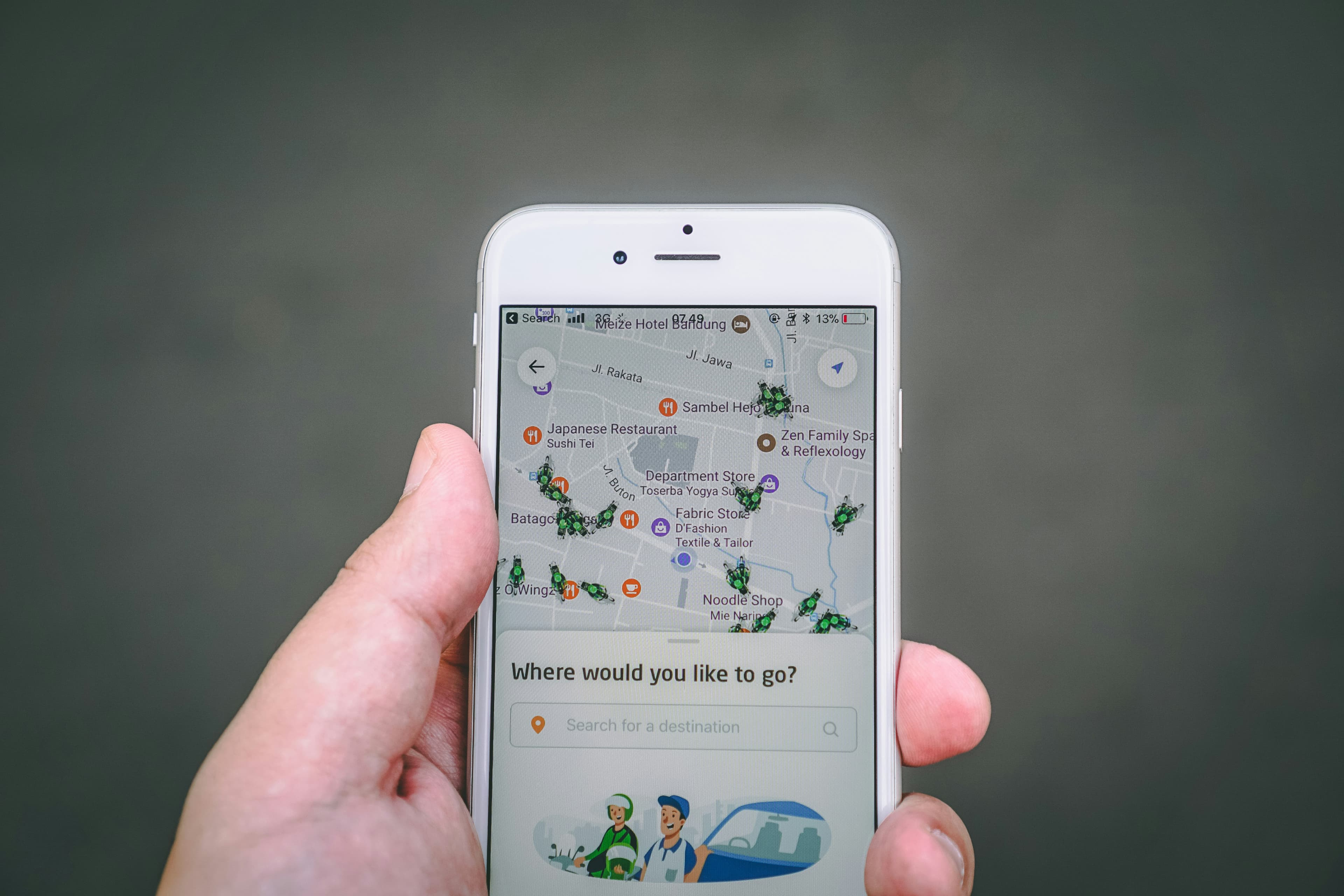 Mobile charging app in hand